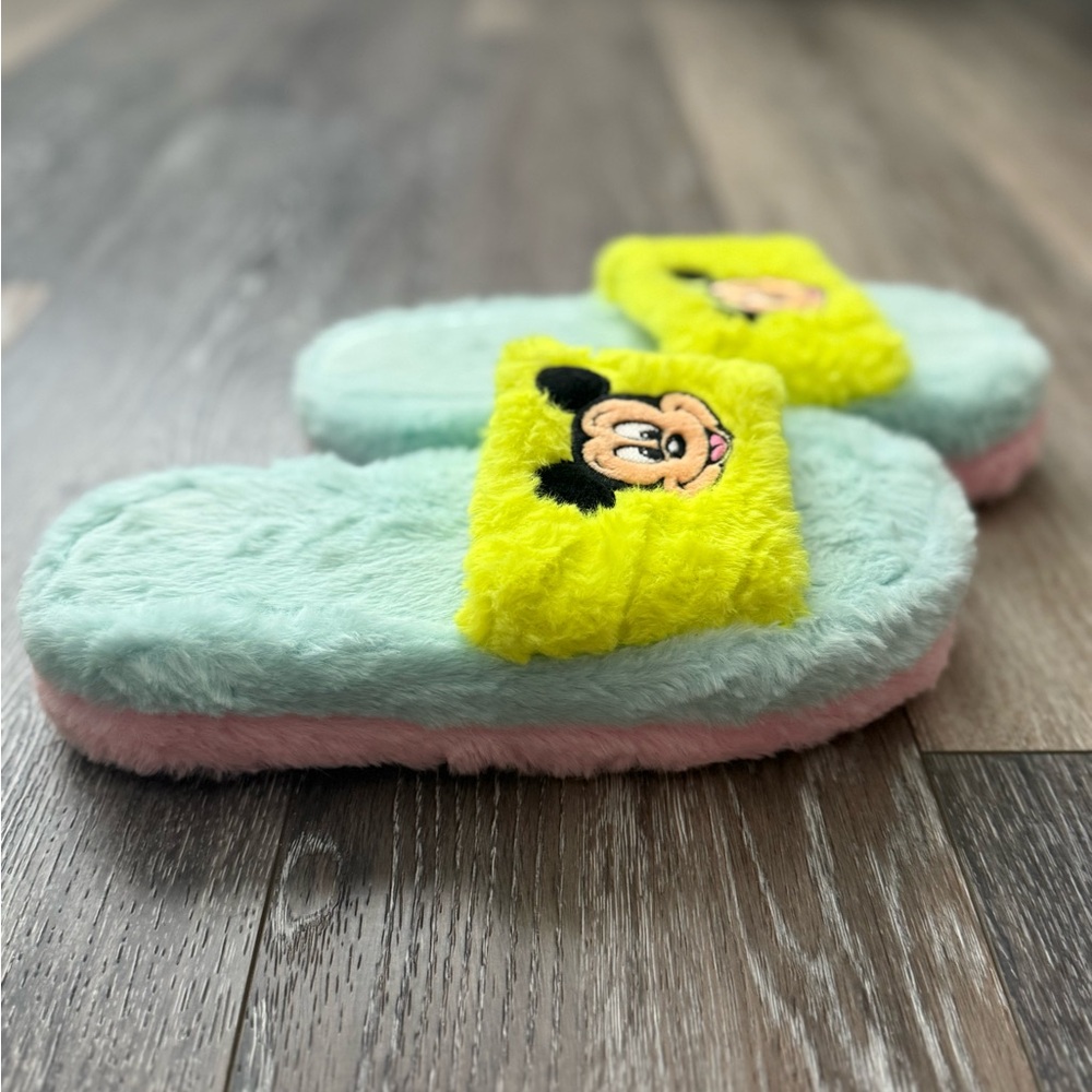 Disney Mickey and Minnie Green and Yellow Women Slippers - Picture 2 of 3